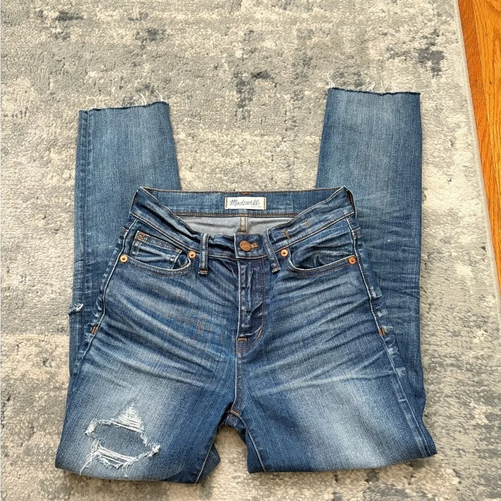 Madewell High Riser Skinny Distress Cropped Ankle Jeans, SZ Women’s 24